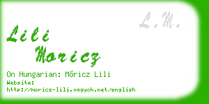 lili moricz business card